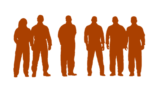 Silueta de un conjunto de personas.