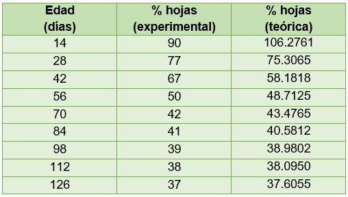 Comparación entre los datos experimentales y teóricos Comparación entre los datos experimentales y teóricos