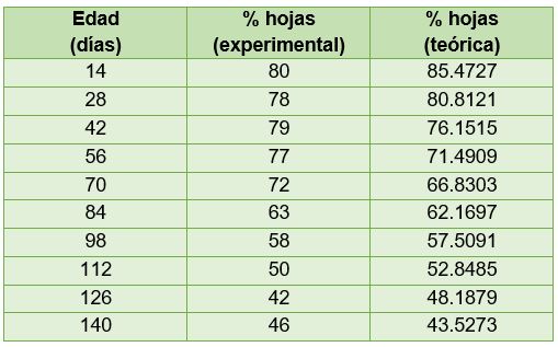 Comparación entre los datos experimentales y teóricos Comparación entre los datos experimentales y teóricos